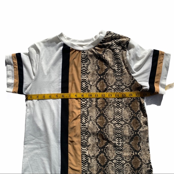 Floerns Snakeskin Print Short Sleeve Color Block - Picture 5 of 5